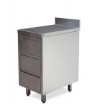 cassettiera inox con alzatina